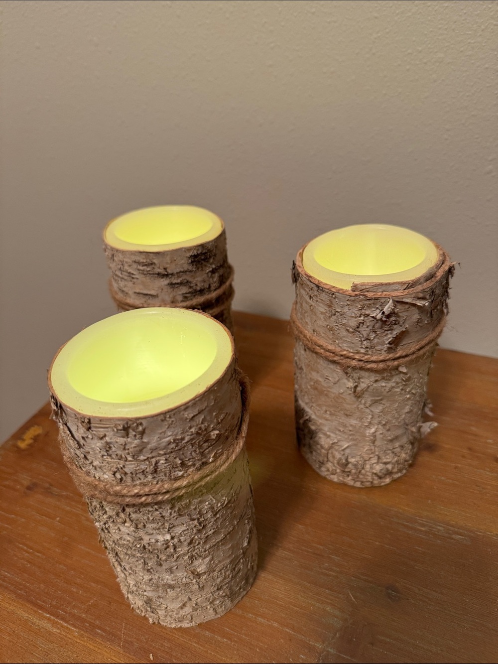 Birch Battery Operated Pillar Candle Set - Picture 7 of 7